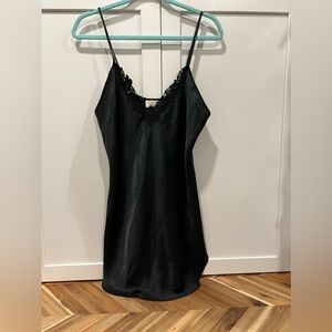 Vintage Dantelle black slip with lace on top size small